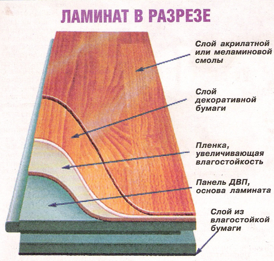 Ламинат в разрезе